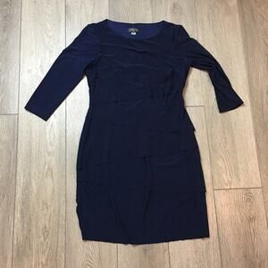 Tahari Arthur S. Levine Women Dress Size 6P  Dark Navy Office Wear